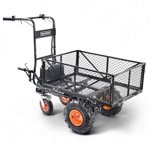 SuperHandy Utility Service Cart Power Wagon Wheelbarrow Electric 48V DC Li-Ion Powered 660Lbs Load and 1000Lbs+ Hauling Capacity Farm and Garden All Purpose Modular Cargo Bed
