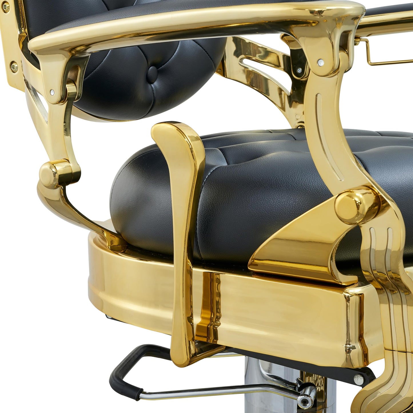 Lilfurni Professional Adjustable Vintage Barber Chair for Hairdressers Heavy Tattoo Shampoo Beauty Salon Equipment(Golden)