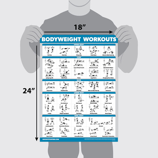 Palace Learning Bodyweight Workout Exercise Poster - Body Weight Workout Chart - Calisthenics Routine - (Laminated, 18" x 24")