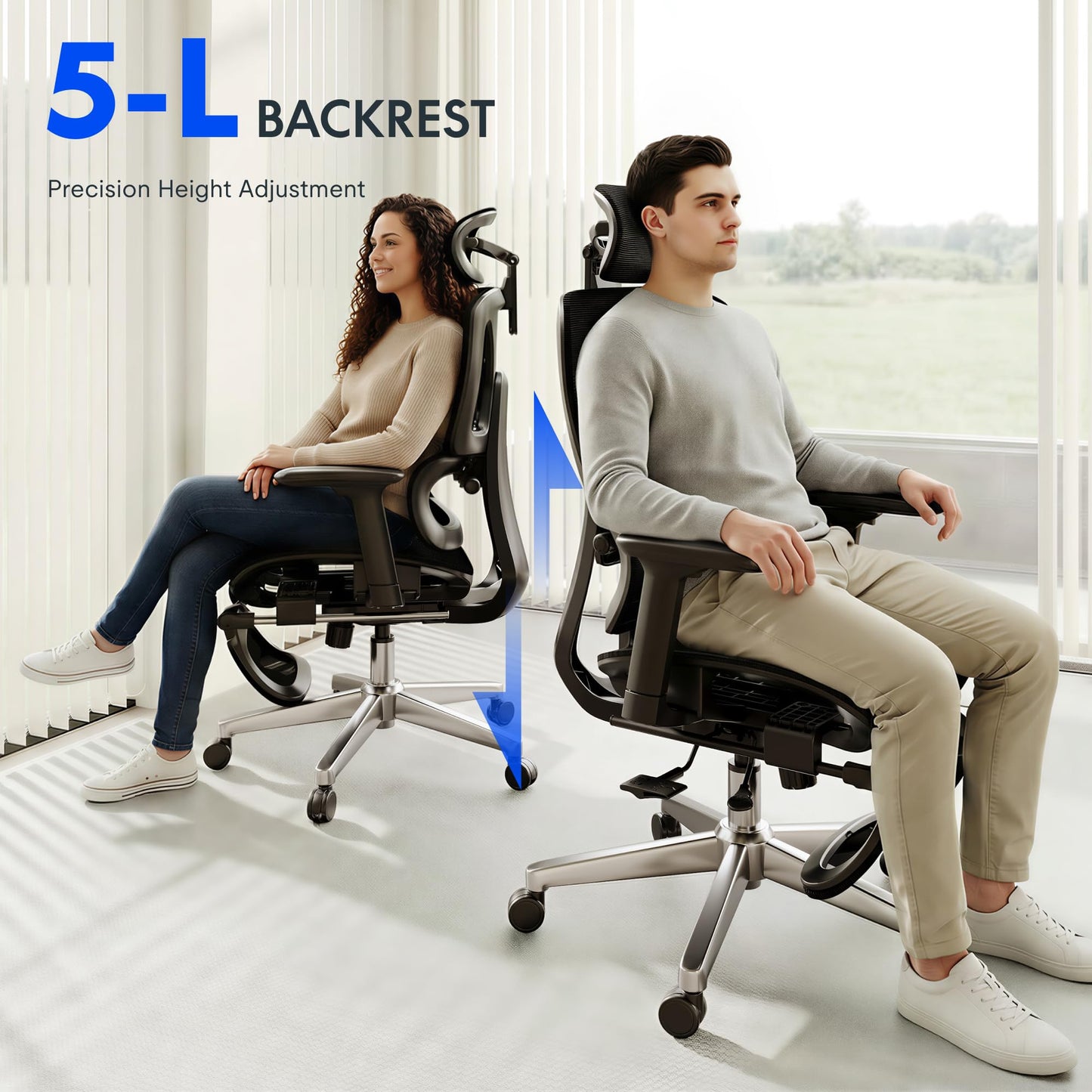 FLEXISPOT ErgoX Premium Ergonomic Office Chair with Footrest- Adjustable 3D Armrests, Dynamic Lumbar Support, Recline & Tilt Function, Mesh Seat, for Home & Office Use,Dark Grey