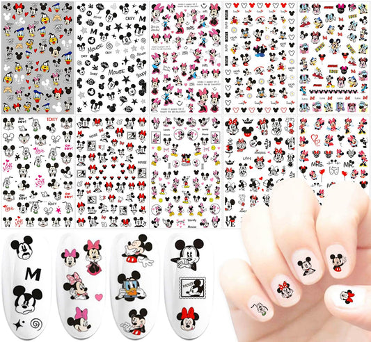 Cute Nail Art Stickers 3D Self-Adhesive Nail Decals Party Favors Gifts for Women Cute Nails Design Supplies Cartoon Designer Nails Art Decoration 10pcs
