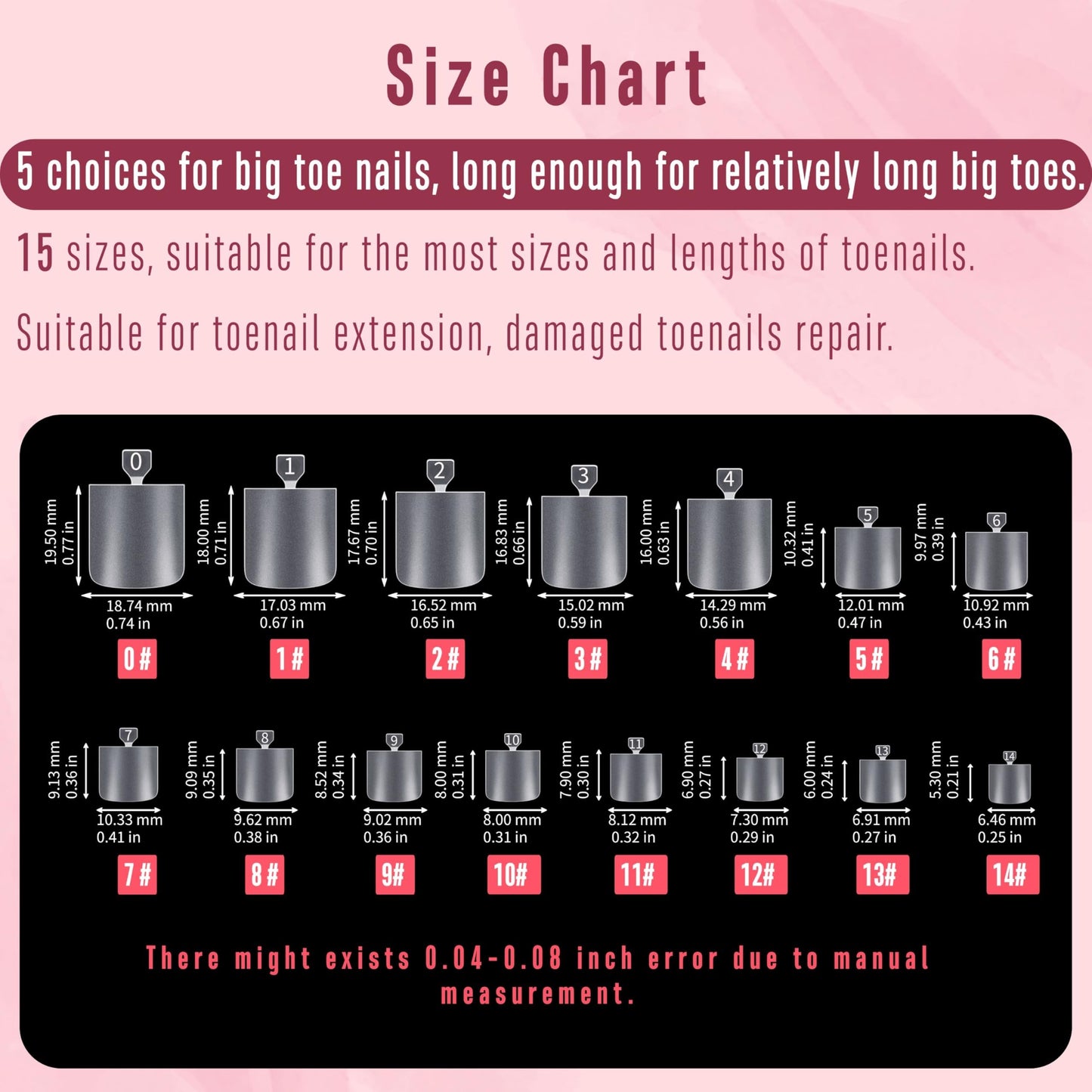 NOVO OVO Sharp Square Toe Nail Tips Press on Full cover, Soft Gel False Toenail Extension Kit, Clear Double Matte Long/Medium Wide Fake Toenails for Salon DIY Acrylic Pedicure x 15 Sizes 360 Pcs