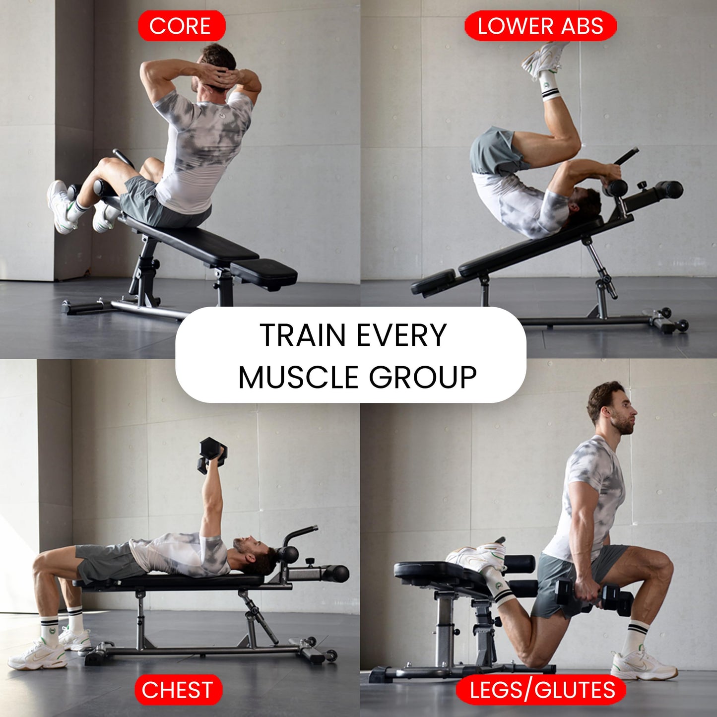Finer Form Semi-Commercial Decline Sit Up and Flat Weight Bench. Adjustable Fitness Equipment and Exercise Bench for Abs, Crunches, and Strength Training. Great Workout Equipment for the Home Gym.