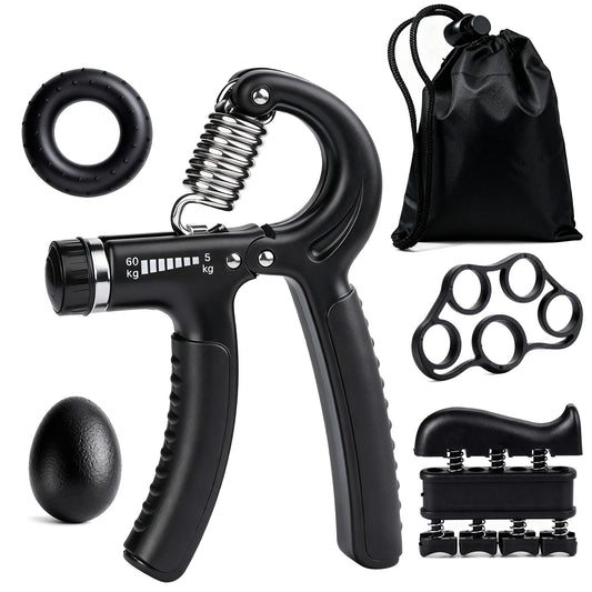 Karebeen Hand Grip Strength Trainer Kit, 5 Pack Forearm Gripper Strengthener Adjustable Resistance, Hand Strengthening Devices