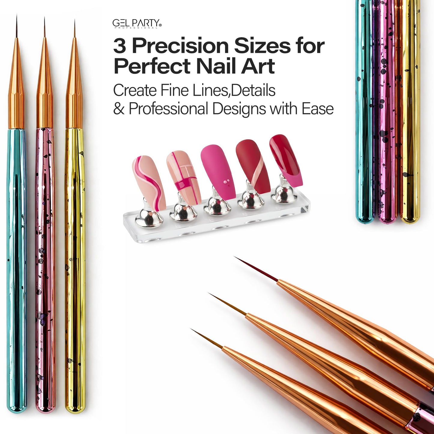 GELPARTY Flexible Nail Practice Hand with Table Clamp - Full Training Starter Kit for Acrylic & Gel Nails, Includes 200pcs Brown Tips, Clippers, Files & Brushes - Professional Manicure Set (Set A+)