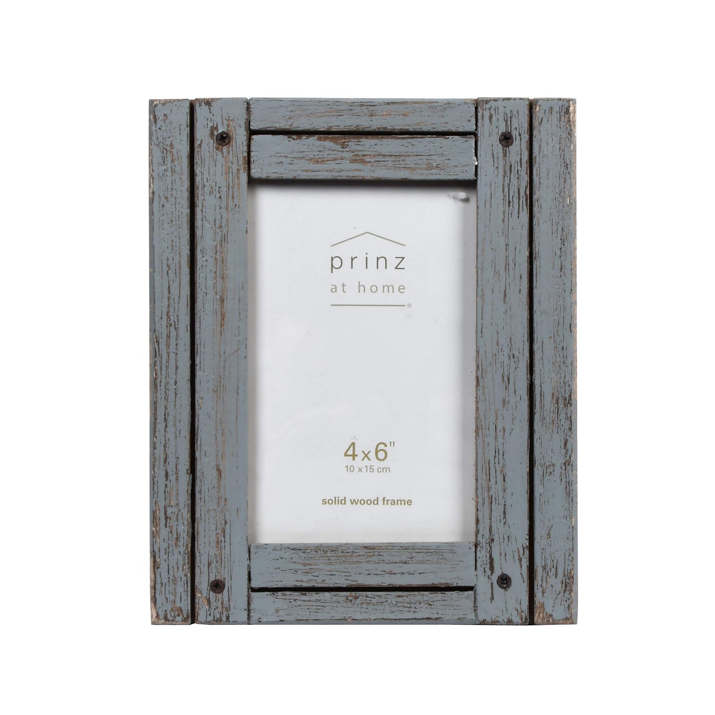 Prinz Homestead 4x6 Picture Frame Gray - Distressed Wood Rustic Coastal Decor Two-Way Easel Wall Mount Tabletop