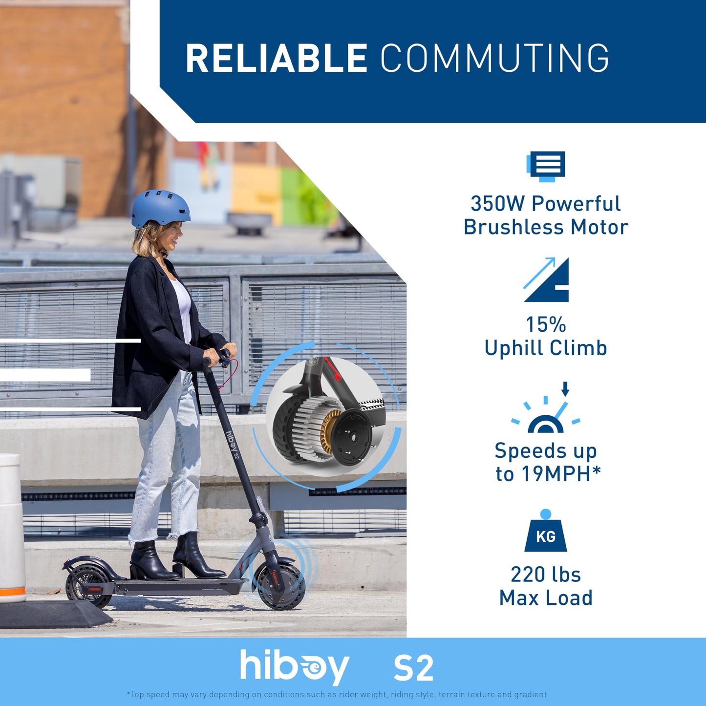Hiboy S2 Electric Scooter - 8.5" Solid Tires - Up to 17 Miles Long-Range & 19 MPH Portable Folding Commuting Scooter for Adults with Double Braking System and App (Black&Space Grey)