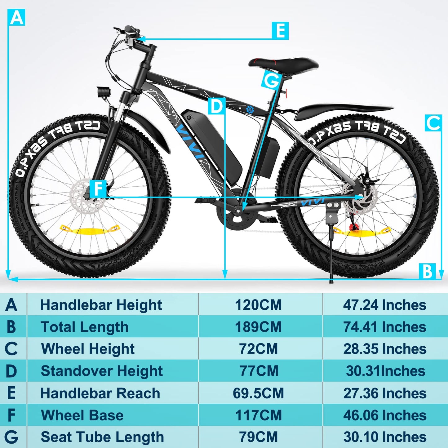 Vivi Electric Bike 26" x 4.0 Fat Tire Electric Bicycle, 1000W Motor Peak Electric Mountain Bike, 25MPH Ebikes for Adults with 48V 13AH Removable Lithium-Ion Battery, Up to 60 Miles (F26F Black)