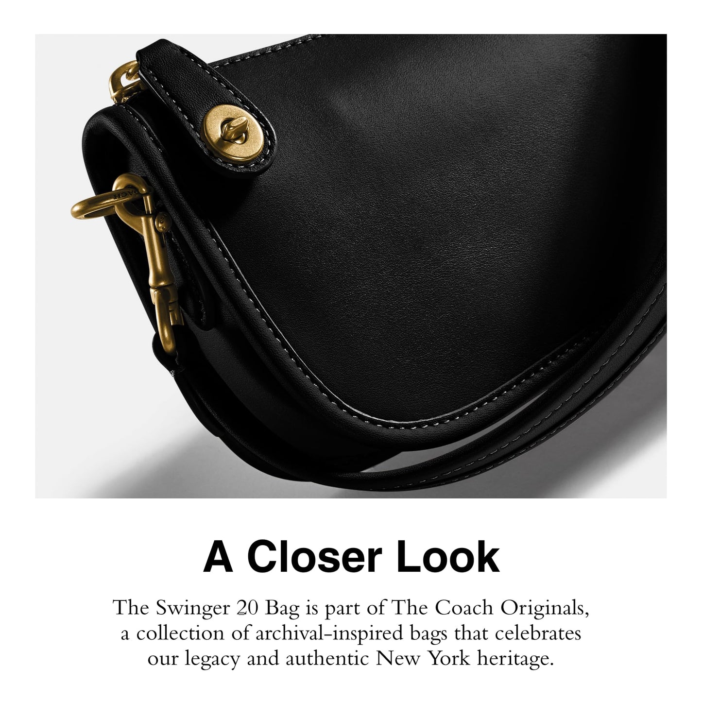 COACH The Originals Glovetanned Leather Swinger 20 Black One Size