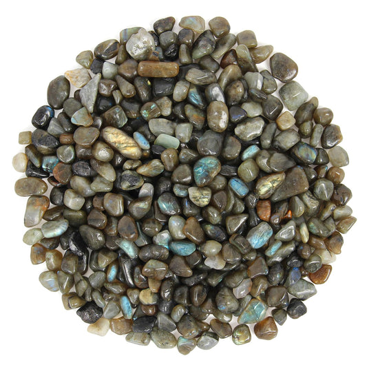 1.1lb Natural Crushed Labradorite Crystal Tumbled Chips-Moonstone Healing Crystals Chips Bulk, Crushed Crystal Gemstones for Crafts, Beautiful Package for Gift(Labradorite)