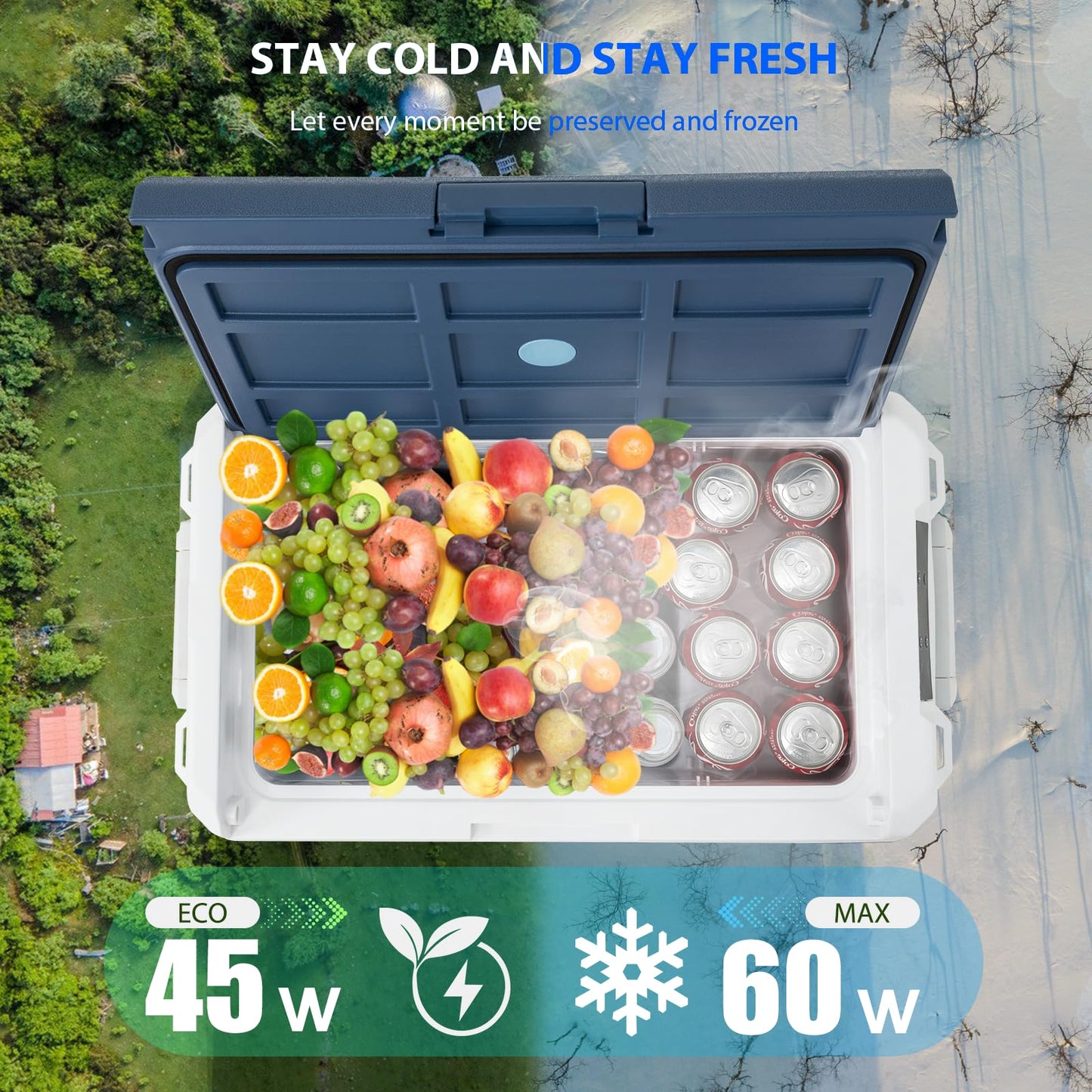 zcamp ICF31 12 Volt Car Refrigerator,34QT/32L Portable Freezer Electric Cooler -4℉~68℉,12/24V DC 100-240V AC Car Fridge for Camping, Road Trips, RV, Truck