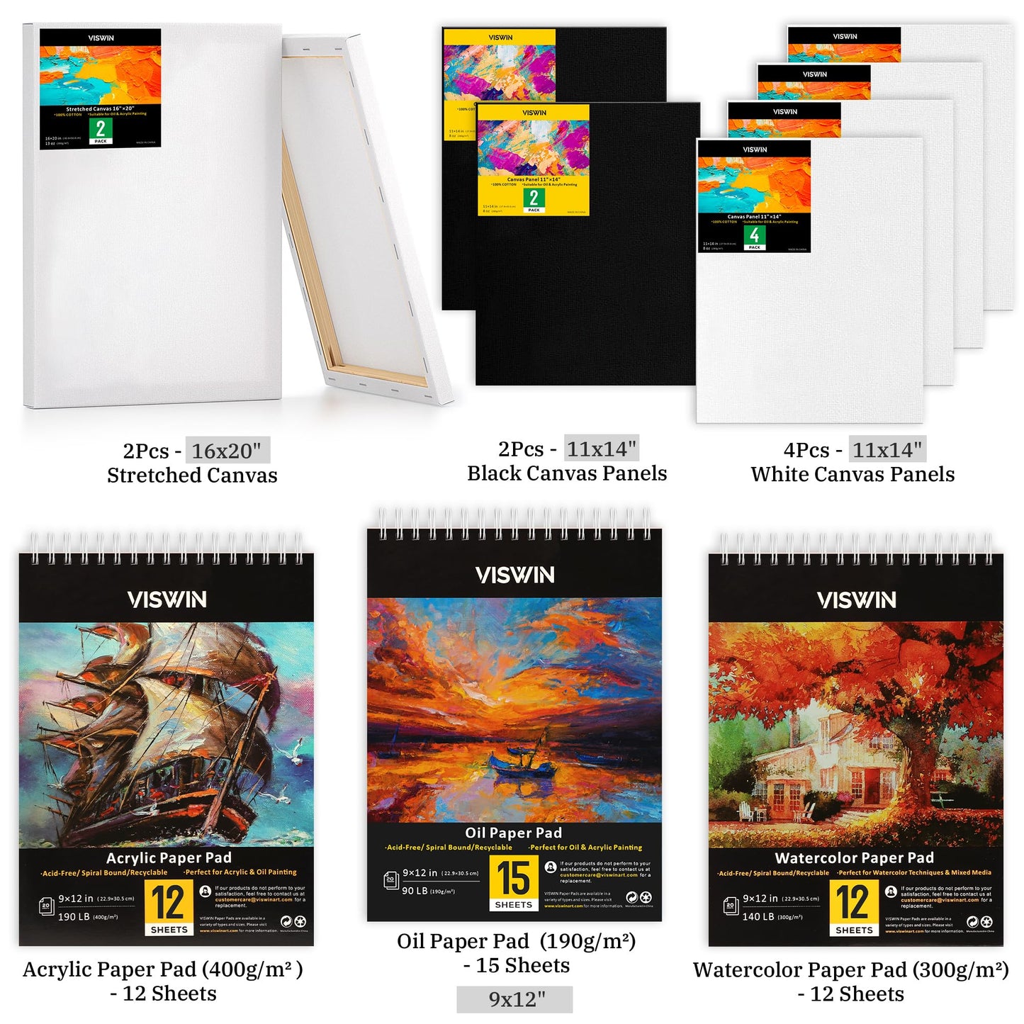 VISWIN Professional All-in-One Art Painting Kit with Beech Wood French Easel, 96 Acrylic, Watercolor & Oil Paint Set, Canvases, Painting Set with Supplies for Adults, Artists, Beginners