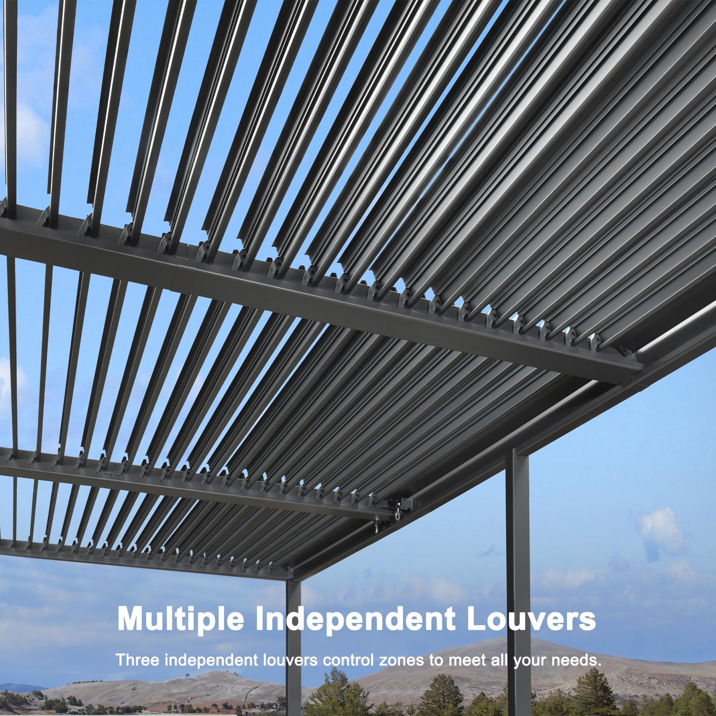 PURPLE LEAF Louvered Pergola 11' x 18' Aluminum Outdoor Pergola with Adjustable Louvers Roof and Integrated Drainage System 70 Mph High Wind Resistant Large Pergolas for Patio Poolside Garden Yard