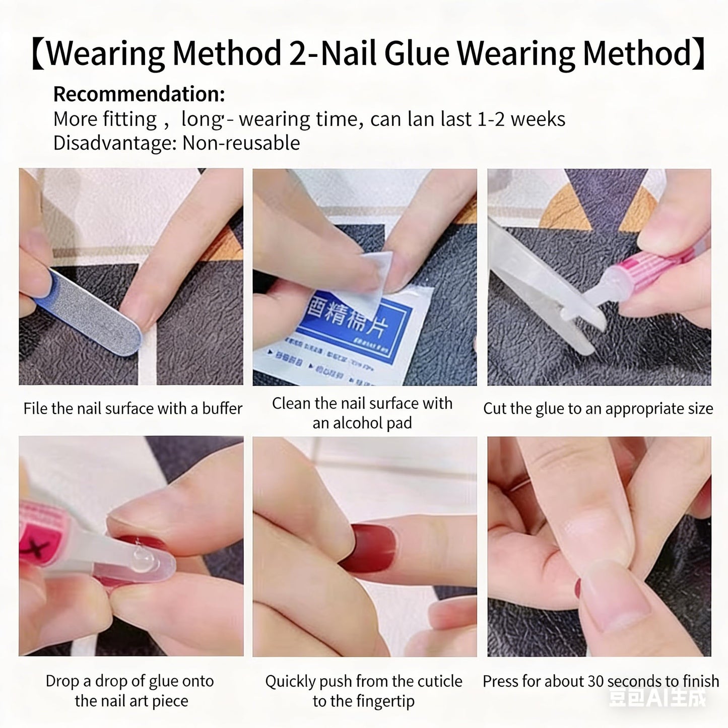 Fake Nails Short Chrome | Cat Eye Press On Nails | Black with Glitter Accents | Cartoon Cat Design | Trendy Fake Nails for Women & Girls (S)