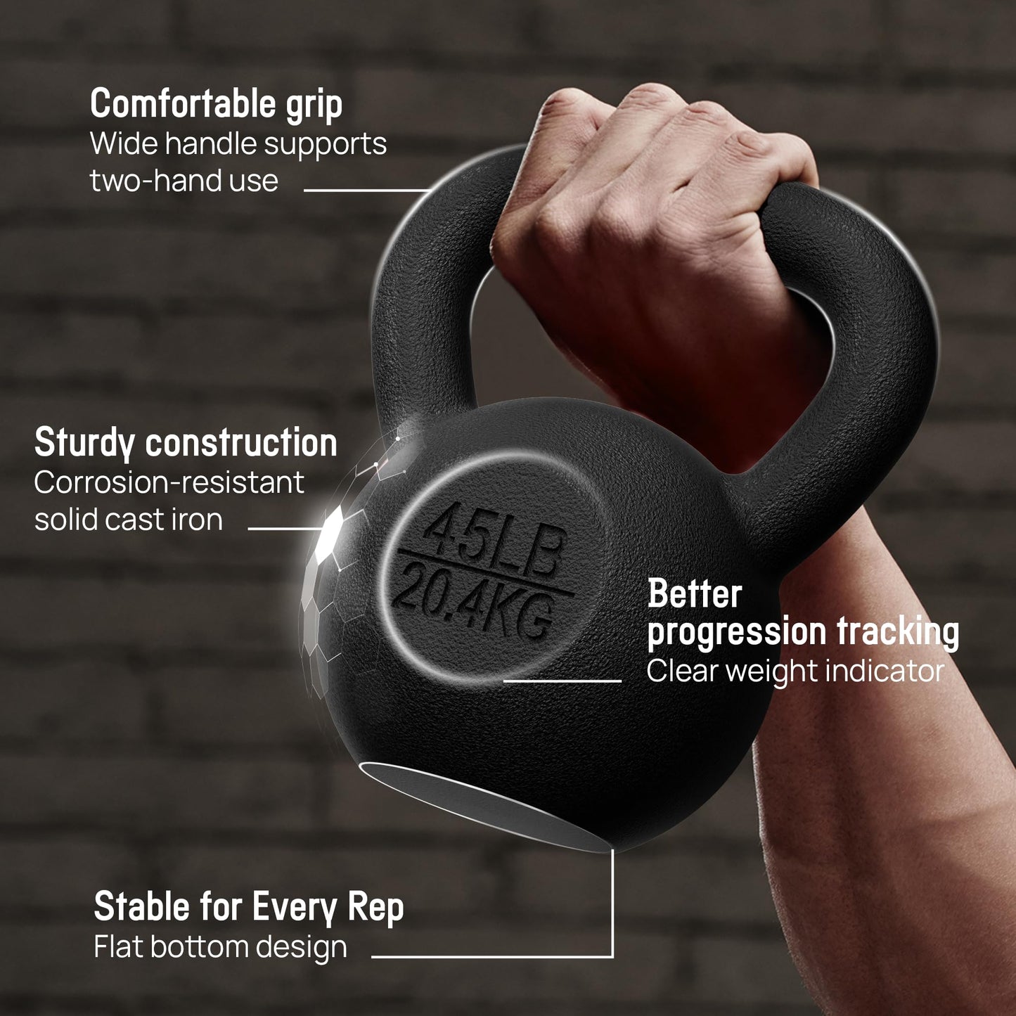 Yes4All 5lb Kettlebell Set of 2 Cast Iron for Dumbbell Weights Exercises, Gym, Fitness, Full Body Workout Equipment Push up, Grip and Strength Training
