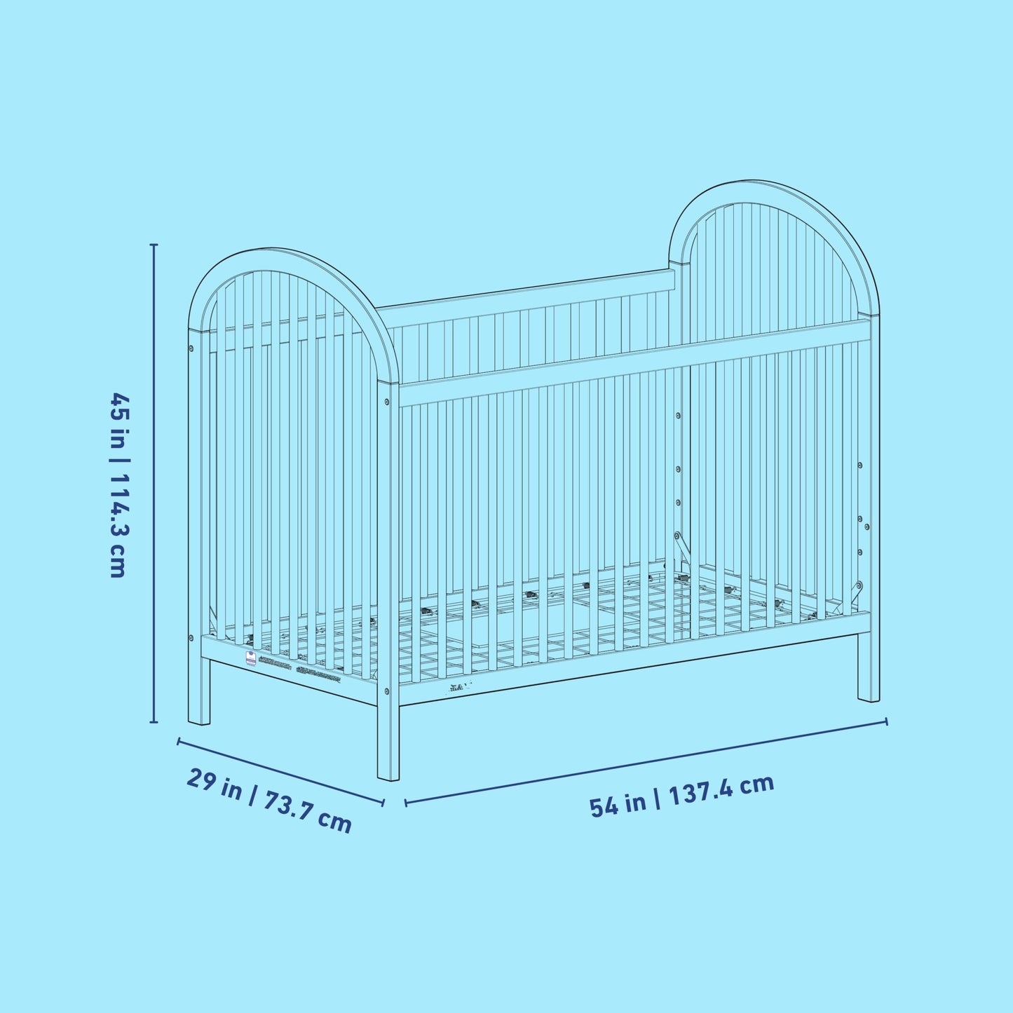 Graco Olivia 3-in-1 Convertible Crib – GREENGUARD Gold Certified, 100% Solid Wood, Fits Standard Baby Crib Mattress, Converts to Toddler Bed and Daybed, 4 Adjustable Mattress Heights (Hazelnut)