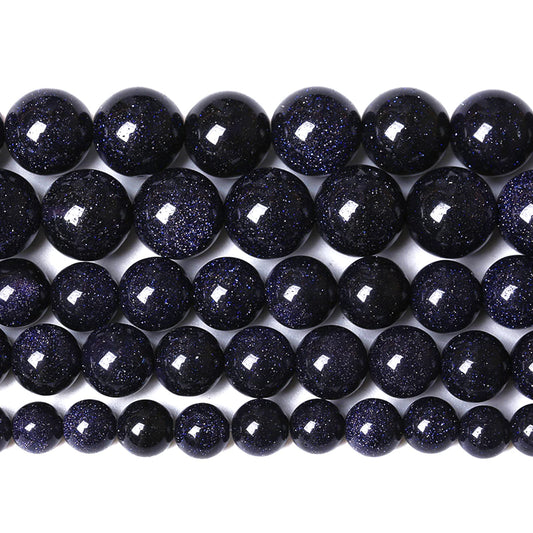 8MM 45PCS Blue Sandstone Spacer Loose Beads for Jewelry Making DIY Bracelet 1 Strand