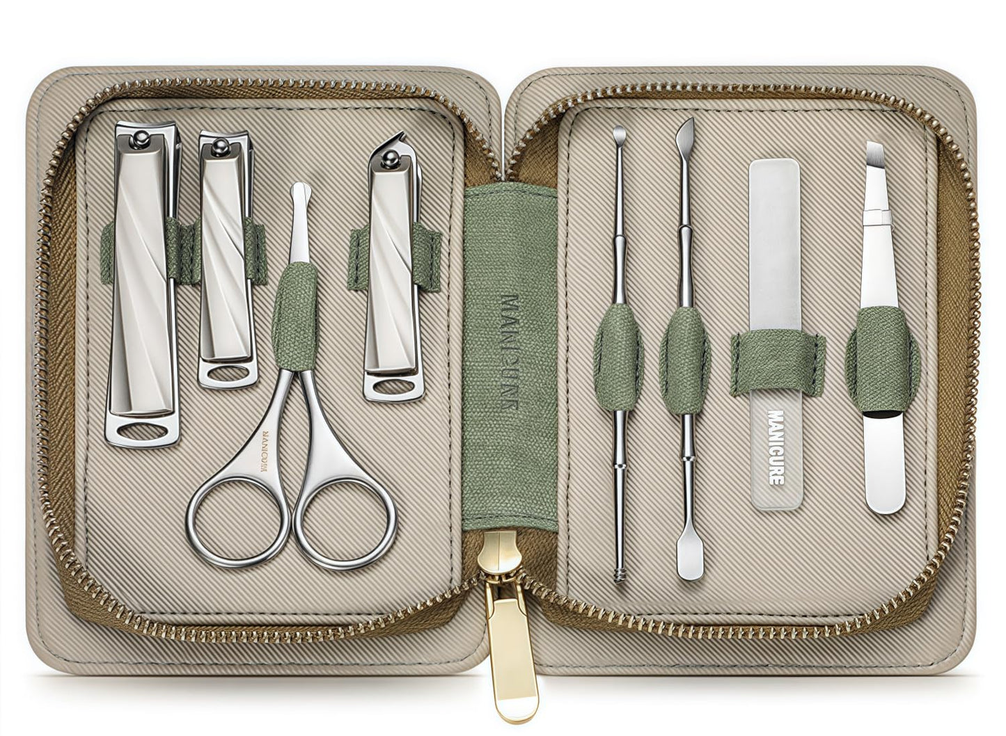 HAPPITON 8-Piece Manicure Pedicure Set-Stainless Steel Nail Clippers Toenail Fingernail Cutters with Travel Case Complete Grooming Kit (Blue)