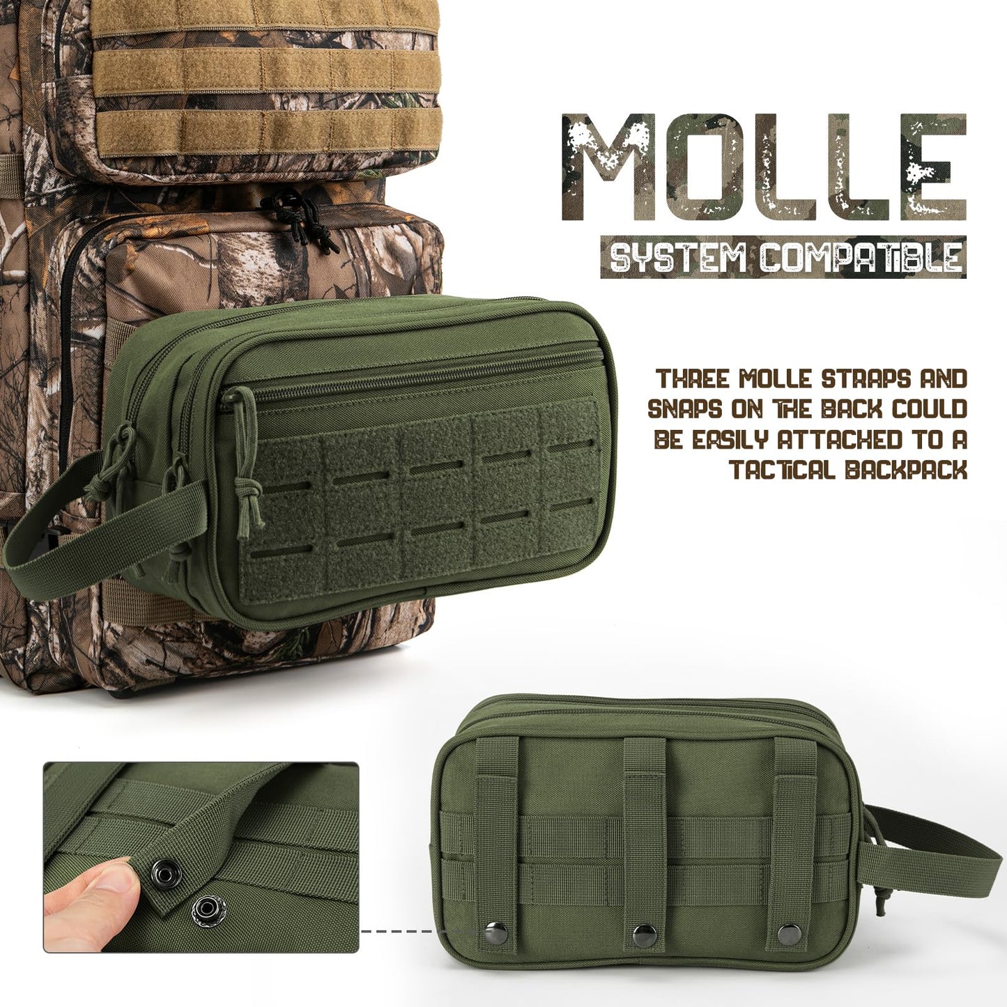 QT&QY Tactical Toiletry Bag For Men Hygiene Bag EDC Military Tool Molle Pouches Small Dopp Kit Mens Shaving Kit Travel shower Bags