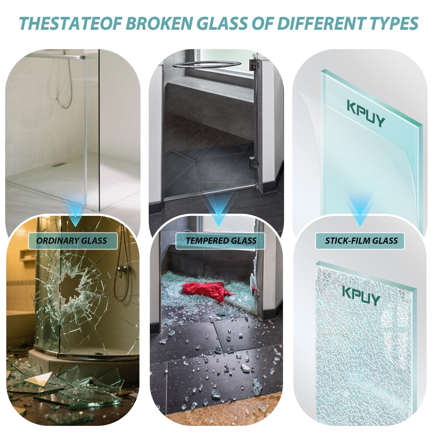 KPUY Glass Shower Door, 49-54" W x 76" H Semi-Frameless Double Sliding Shower Door, 1/4" (6mm) Thick Tempered Clear Glass with Explosion-Proof Film Nano Coating, Brushed Nickel