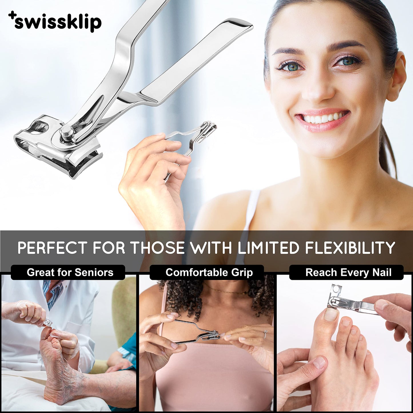 Swissklip Heavy Duty Toenail Clippers for Seniors Thick Toenails I Professional Nail Clippers for Ingrown Toenail I Nail Clippers for Men I Well Suited as Finger Nail Clippers Adult