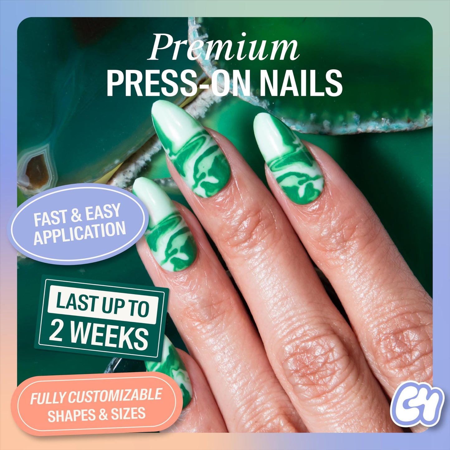Chillhouse - Chill Tips, Press on Nails Kit - She's A Gem (Almond) - 30 Nail Shapes & Sizes - Up to 2 Weeks of Wear - Customizable Fit - Reusable - Latina Founded & Women Owned - Beauty & Self Care