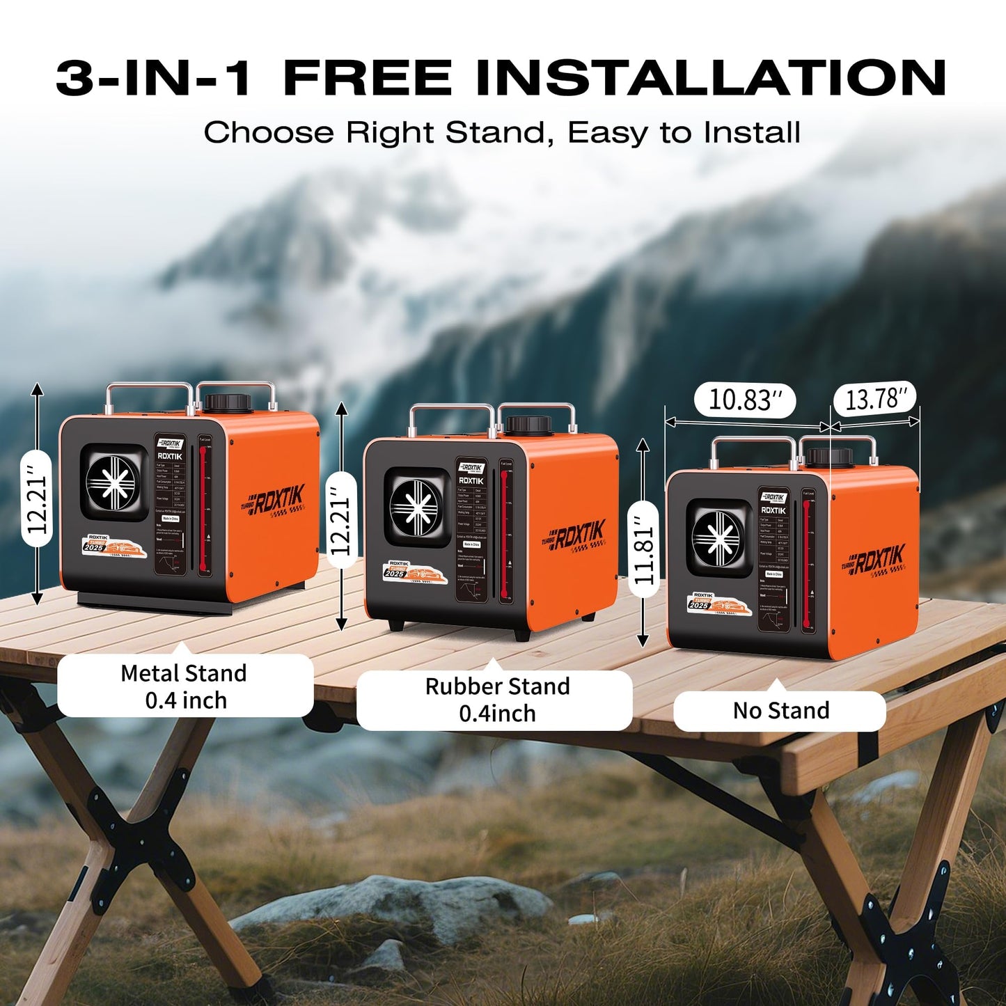 RDXTIK 9L Diesel Heater, 8KW 12V/24V/110V/240V All in One Diesel Heater with LCD Switch, Remote Control, Muffler for Truck, RV, Home, Car, Campers, Boat, Orange