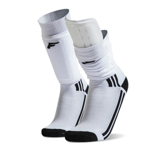 Franklin Sports Youth Soccer Shin Guard Socks - Kids Soccer Socks with Built-In Shin Guards - Youth Small Shin Guards + Socks - Protective Gear for Kids - Black or White - Small