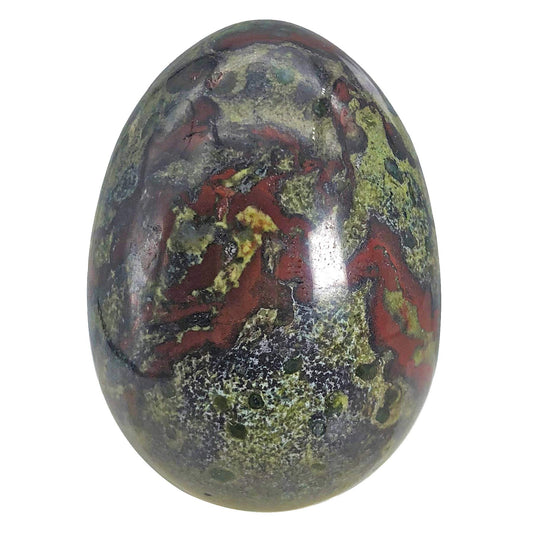 favoramulet Polished Stone Egg for Easter Day, Palm/Pocket/Worry Enegry Healing Crystal Display Sphere Figurine Fengshui, Dragon Blood Stone 1.8" x 1.3"