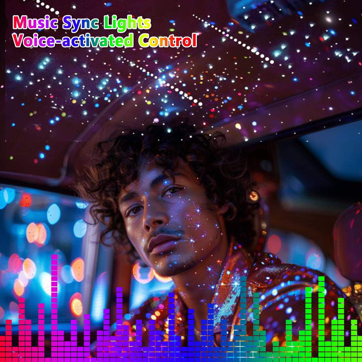 VASTFIRE Starlight Headliner Kit – 1300pcs Twinkle Meteor Fiber Optic Star Lights for Car, Bluetooth APP & Remote Control, RGBW Color Changing, DIY Interior Roof Ceiling Light, Sound Sync LED Kit