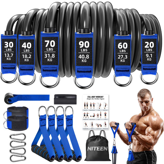 310lbs Heavy Resistance Bands for Working Out, NITEEN Resistance Bands with Handles Weight Exercise Bands for Men Women, Workout Bands with Door Anchor and Ankle Straps Strength Training Equipment
