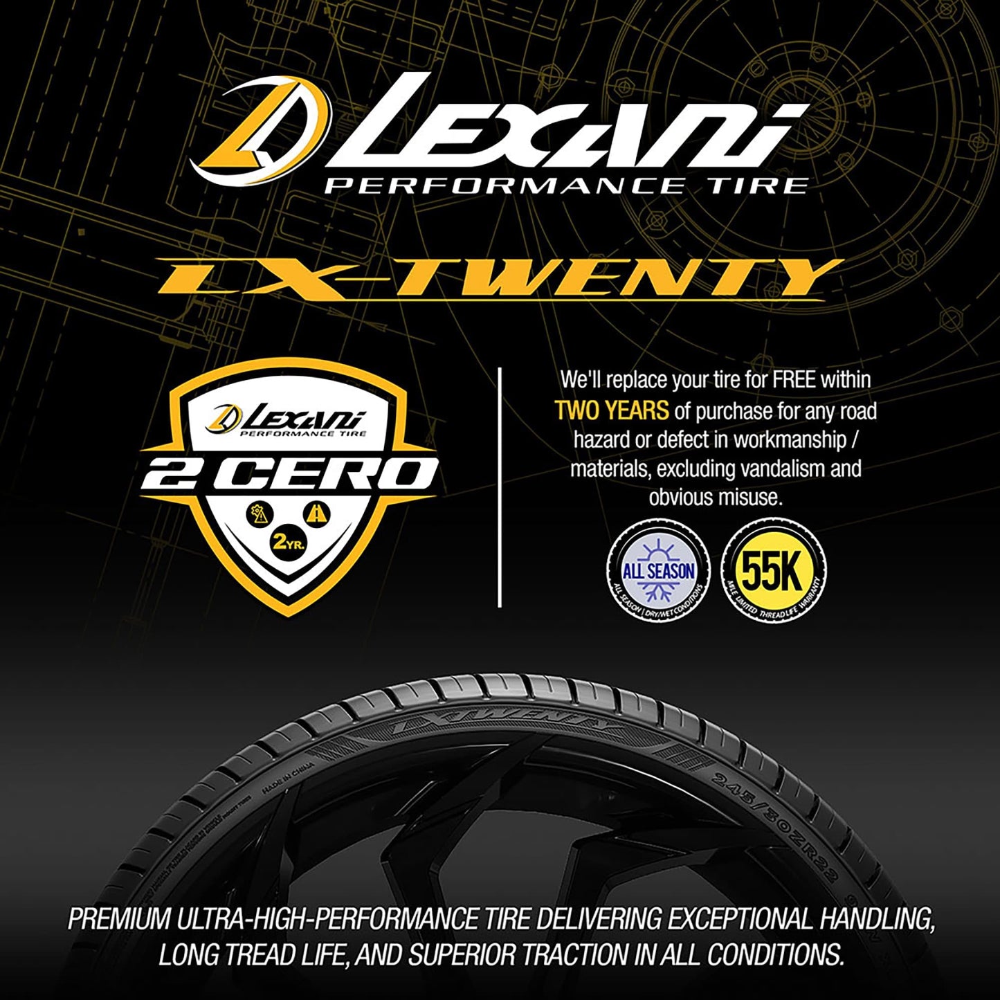 Lexani LX-Twenty Performance 235/55R19 105W XL Passenger Tire