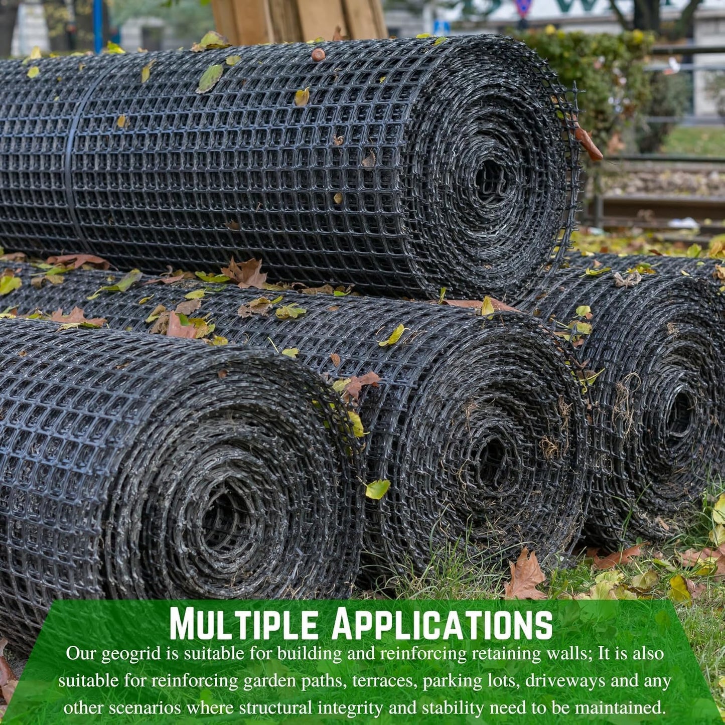 Farm Plastic Supply - Black Retaining Walls - Geogrid, Geocell, Geogrid Retaining Walls, StrataGrid Geogrid, Sub-Grade Stabilization, Soil Reinforcement, Slope Stabilization (1, 4' x 50')