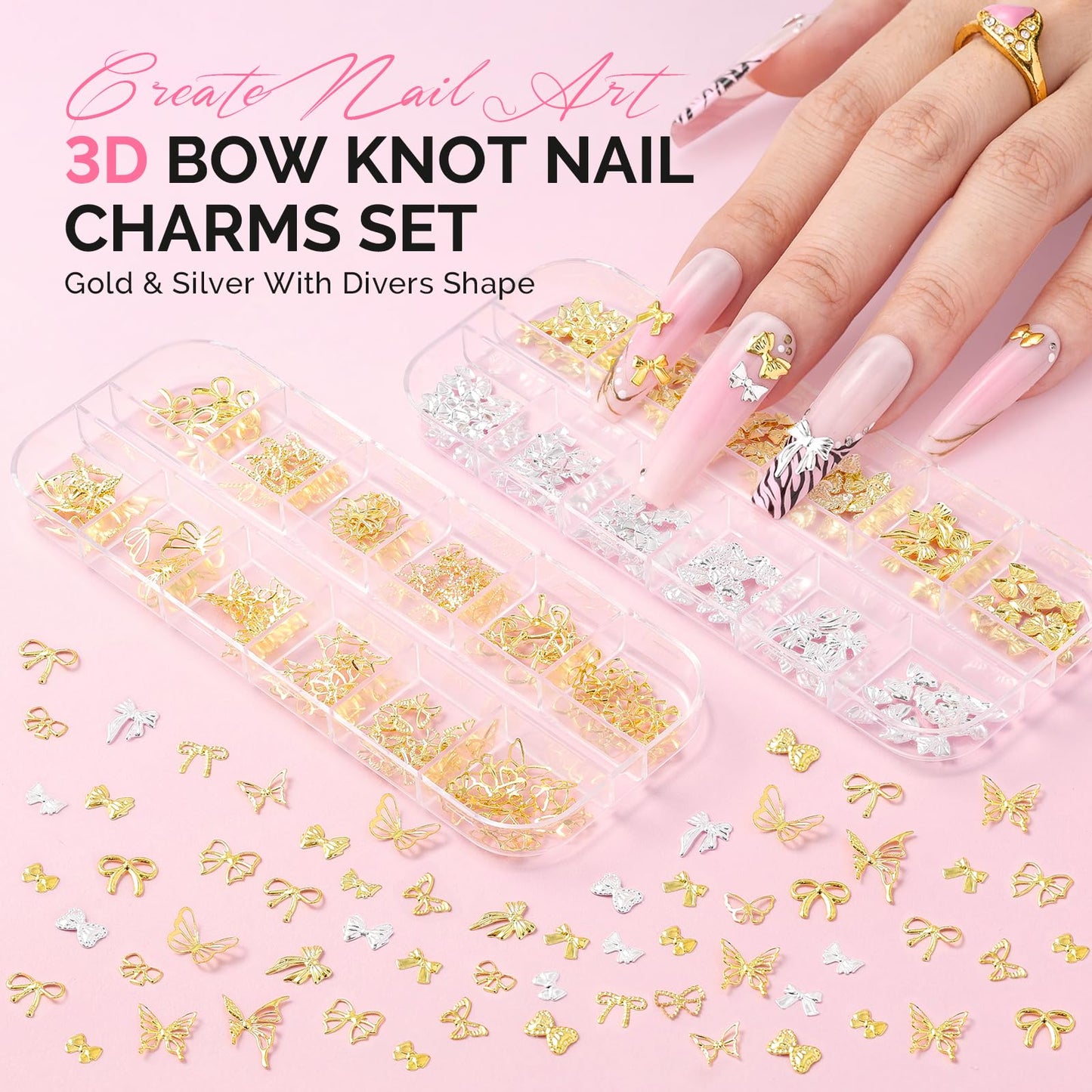 MelodySusie Pen-Shaped Portable Nail Drill with 3D Nail Charms and Gems