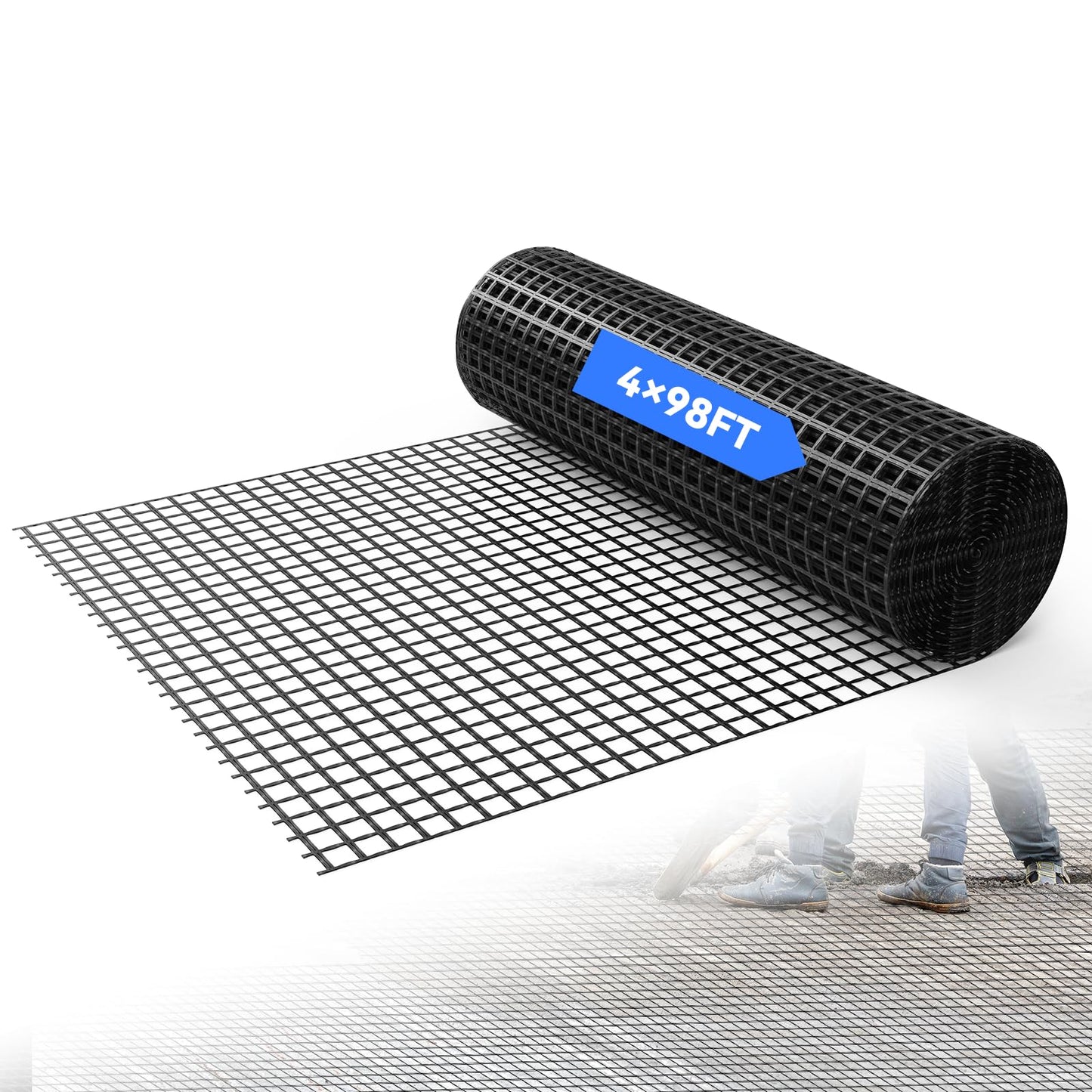 DRKSBesto 4ft x 98ft Bi-Directional Fiberglass Geogrid for Retaining Wall with 50kN tensile Strength. Ideal for Driveway, Slope Reinforcement, Landscaping, terraces, and Parking Lots.