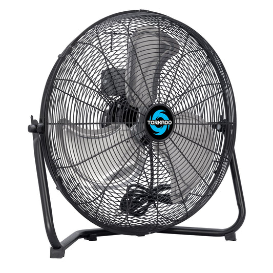Tornado 18 Inch Powerful Industrial Floor Fan, 3-Speed High Velocity Metal Fan, 120° Adjustable Tilt, 6.0 FT Cord for Commercial and Home Use, Black