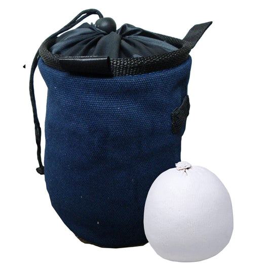 Z ATHLETIC Gym Chalk Ball & Chalk Bag Combo for Gymnastics, Rock Climbing, and Weightlifting (2oz, Dark Blue)