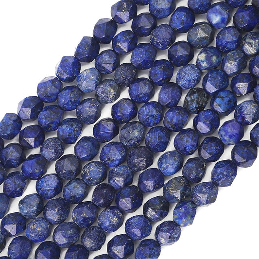 BEADIA Faceted Natural Lapis Lazuli Stone Round Beads 6mm 36cm/Strand for Jewelry Making