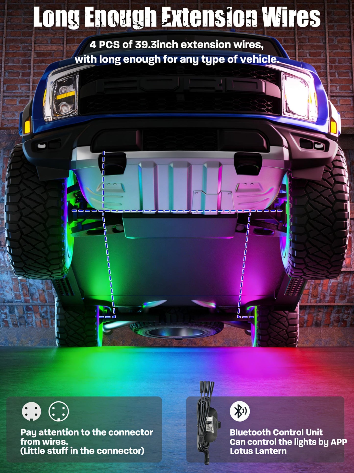 SUNPIE Wheel Lights RGB Wheel Light for Truck Universal 14.5’’ RGB Rim Light for Car/SUV - Wheel Well Ring Lights with Sequential and Multi-Color for All Vehicles, Including Instruction Manual