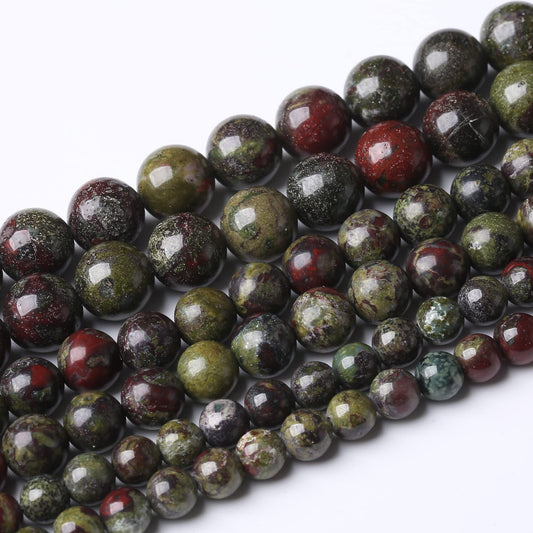10MM Dragon Blood Stone Round Loose Beads Natural Gem Beads Crystal Energy Stone Beads for Jewelry Making DIY Bracelet Necklace