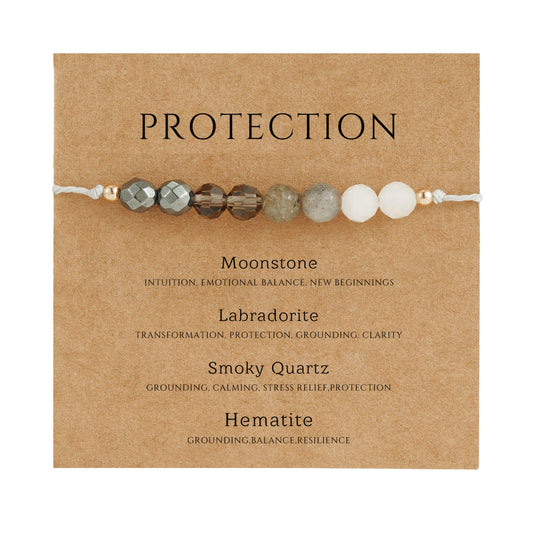Fezodo Protection Bracelet Gifts for Women Men, Protection Crystals Natural Energy Healing Crystal Beaded Bracelets Christmas Valentines day Birthday Gift for Friends Women Men