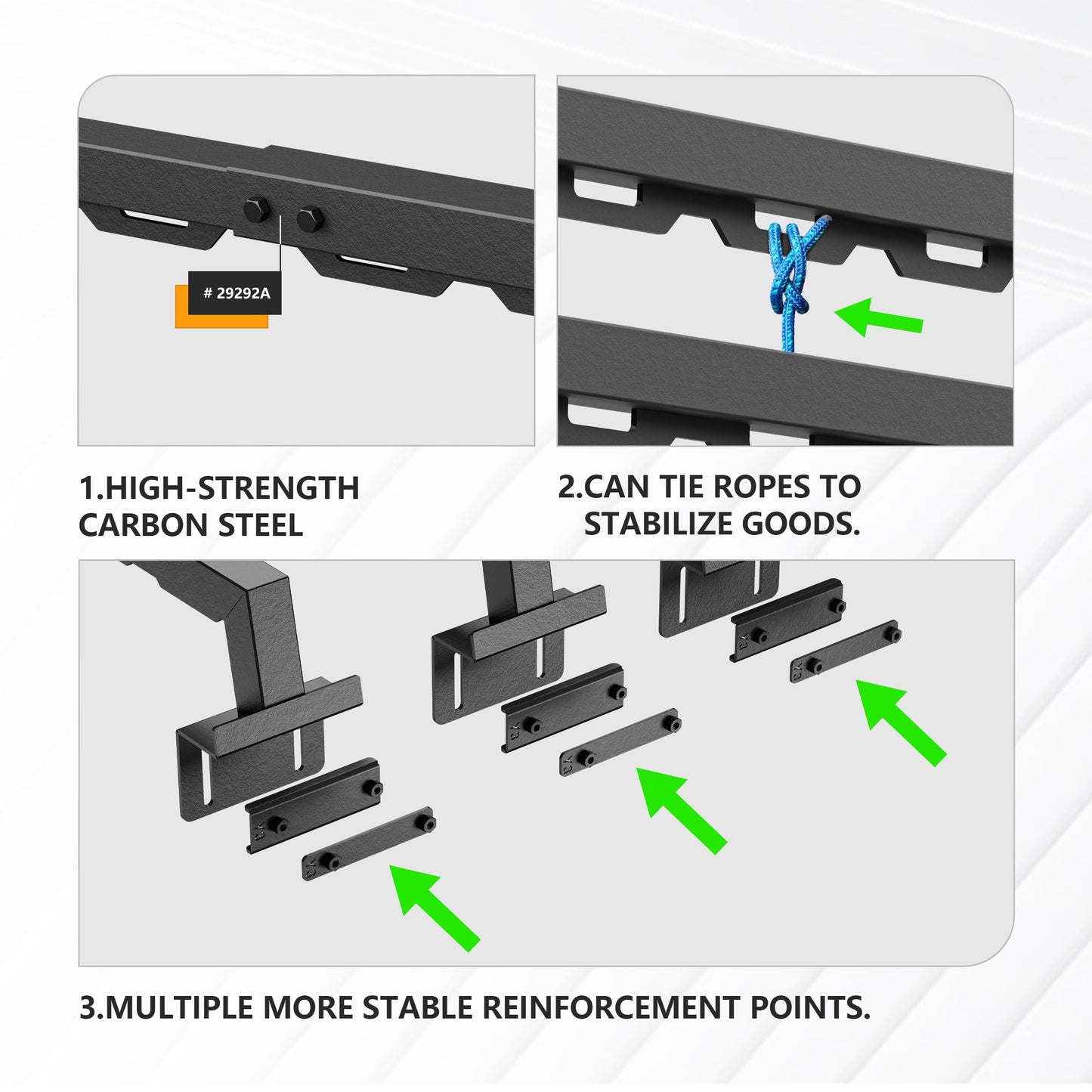 YZONA Truck Bed Rack with 2 Cross Bars Cargo Carrier Truck Rack Compatible with Silverado/Sierra/Ram/Ford F-Series/Tacoma/Tundra/Titan/Frontier/Colorado/Canyon/Gladiator JT, Ladder Cargo Rack