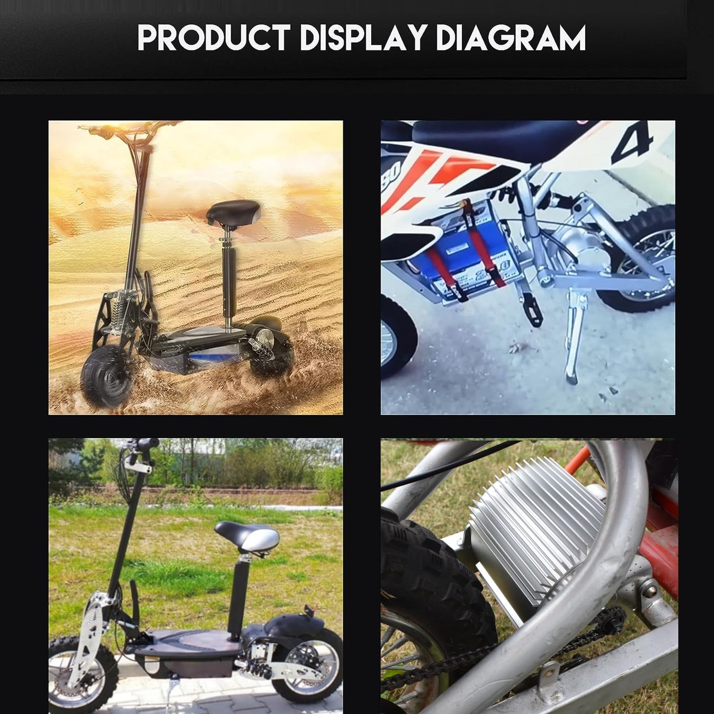 Doinal 72V 3000W Brushless Motor Max 6700RPM Electric Scooter Motor DC 72V Go Kart Electric Motor with Temperature Sensing