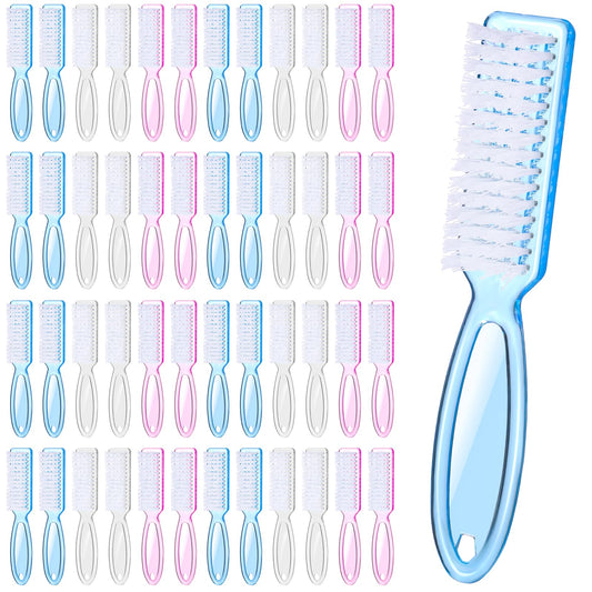 60 PCS Nail Scrubber Brush Set, Handle Grip Nail Brush Bulk Fingernail Scrubber, Pedicure Cleaning Brushes for Toes and Fingernails Cleaning, 3 Colors