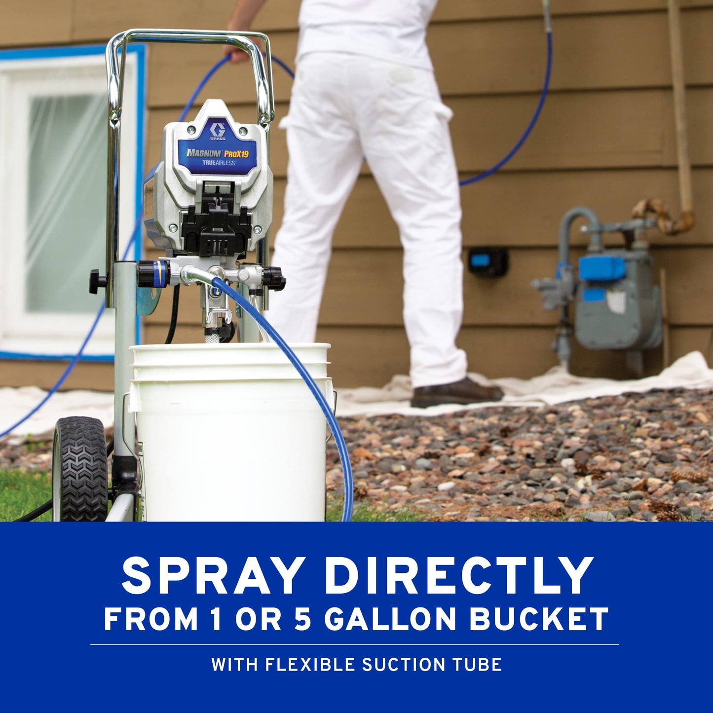 Graco 17G180 Magnum ProX19 Cart Paint Sprayer, Blue & white