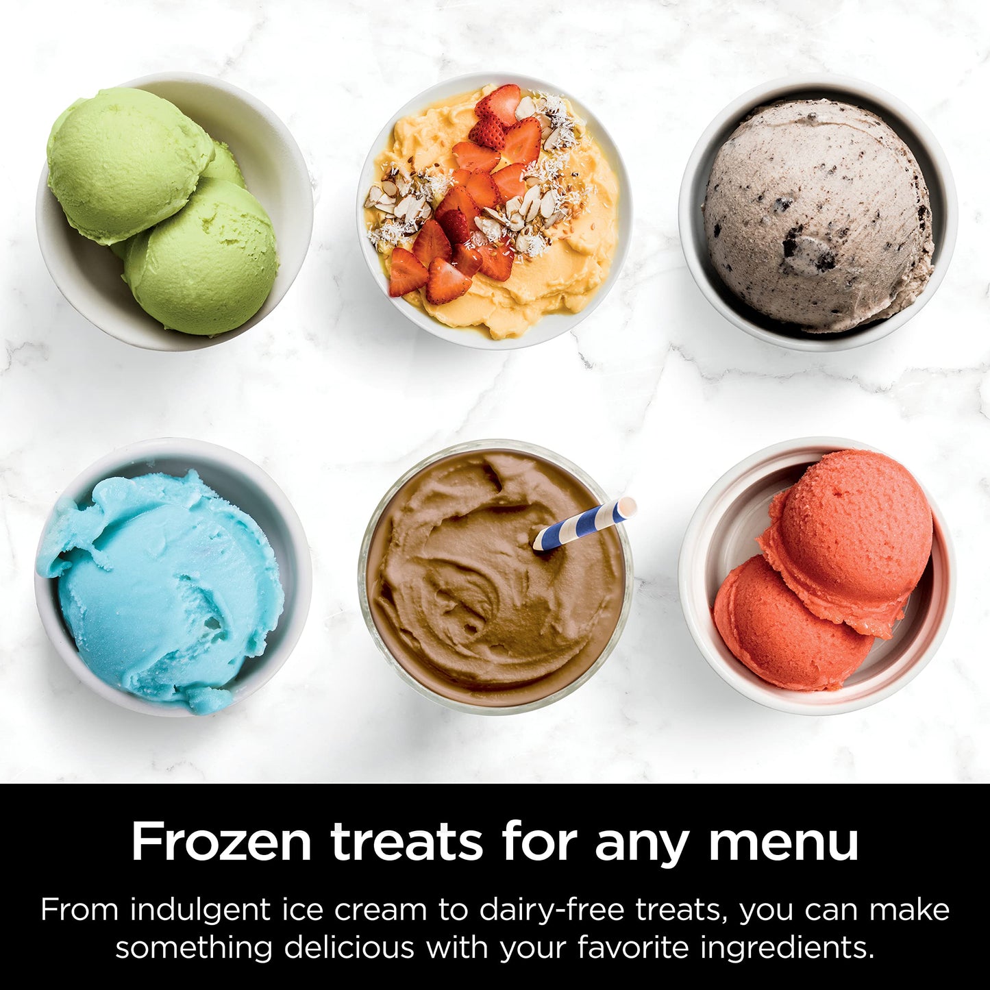 Ninja NC301 CREAMi Ice Cream Maker, for Gelato, Mix-ins, Milkshakes, Sorbet, Smoothie Bowls & More, 7 One-Touch Programs, with (2) Pint Containers & Lids, Compact Size, Perfect for Kids, Blue