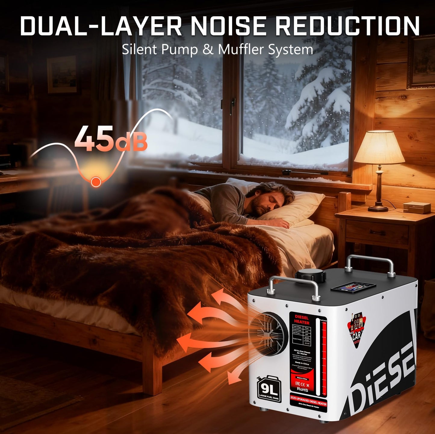 Dkenicor 8KW Diesel Heater, 9L Tank 12V/24V/110V/240V All in One Diesel Air Heater with LCD Switch, Remote Control, for Truck, RV, Home, Car, Campers, Boat, White(No Battery Only Tool)