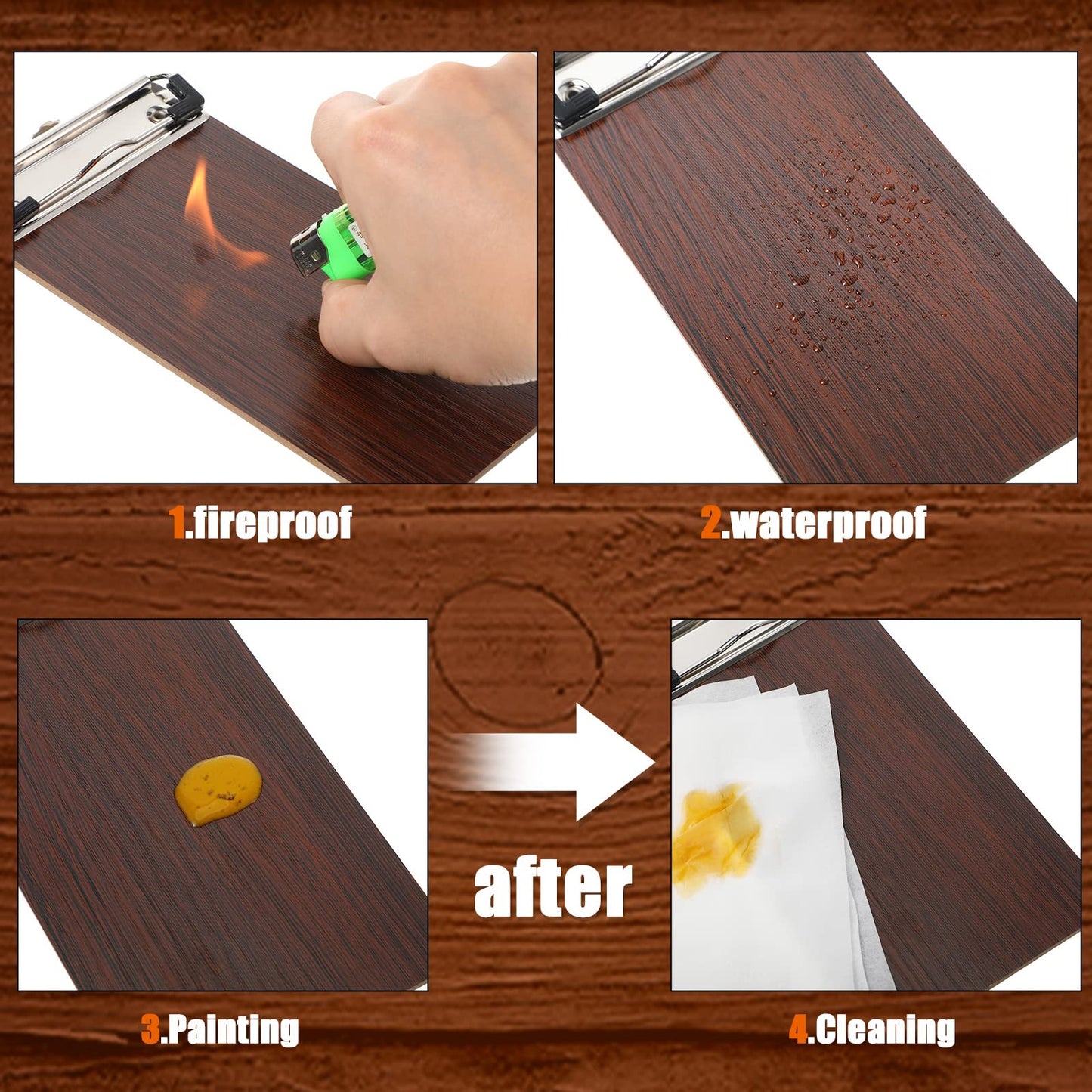 Epakh Mini Clipboard Small Clipboards Wooden Half Page Clipboard Wood Check Presenters Kids Clipboards for Restaurant School Waitress Guest Server Books Menu Holder 8 x 4 Inch (20 Pieces)