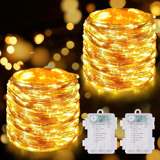 AOMIG Fairy Curtain Lights,300 LED Warm White Window Curtain String Light,8 Modes 9.8×9.8Ft Waterproof Curtain String Light USB&Battery Powered with Remote Contro,String Lights for Indoor,Outdoor
