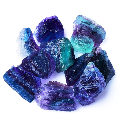 Raw Crystals, Large 1.2-2.0" Healing Crystal Natural Rough Stones for Intuition,Chakra,Meditation,Decoration,Polishing,Energy Work (Colored Fluorite, 3.5oz-1.2-2.0"raw Crystals)